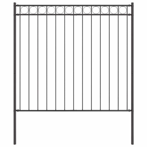 vidaXL Fence Element Grey 66.93 x 78.74 in Steel, Stylish Heavy-Duty Steel Fence, Perfect for Garden, Terrace, Patio Divider, Outdoor Screen and Yard Barrier