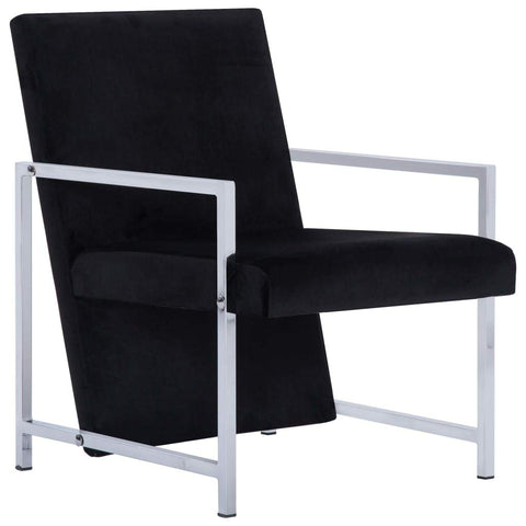 vidaXL Armchair Black Velvet Standard Ergonomic Armchair Rectangular