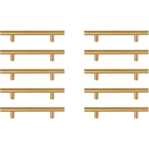 Elegant Lighting Indoor Modern Home Decorative Cabinet/Drawer Hardware Quinn 4" Center to Center Brass Bar Pull Multipack (Set of 10)