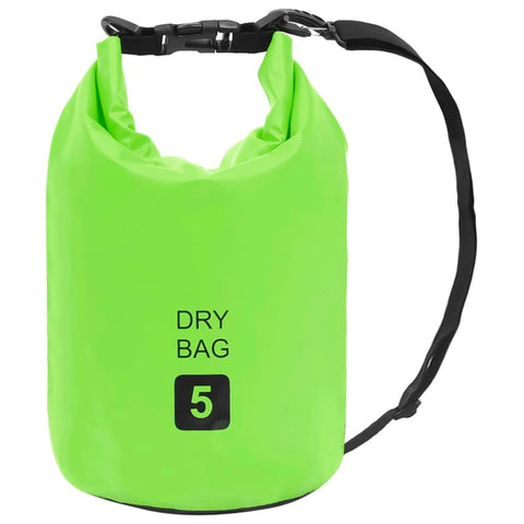 vidaXL - Strong and Water-Resistant PVC Dry Bag - Ideal for Boating and Surfing - Compact and Lightweight - Adjustable and Foldable - 1.3 gal Capacity - Green