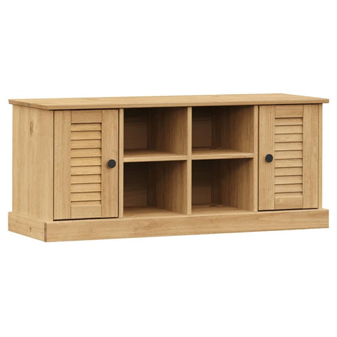 vidaXL VIGO Solid Wood Shoe Storage Bench with Cabinets for Entryway/Hallway - Brown - 41.7" x 13.8" x 17.7"