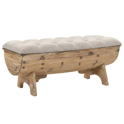 vidaXL Storage Bench Natural Wood and Beige