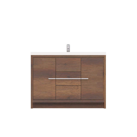 Sortino 48 inch Modern Bathroom Vanity Rosewood
