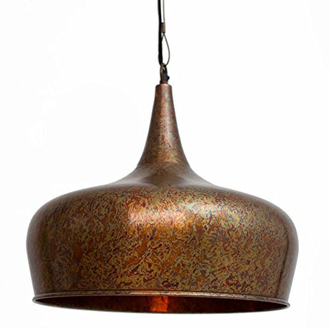 TEAR DROP PEND LAMP WITH RUST FINISH