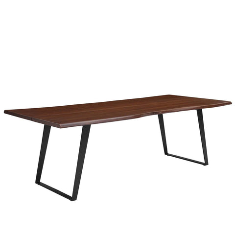 Modway Viggo 96" Live Edge Acacia Wood Rectangular Dining Table in Black Walnut