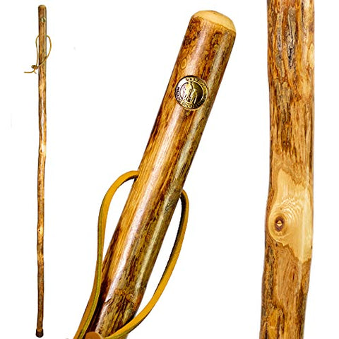Brazos Rustic Wood Walking Stick, Hardwood, Traditional Style Handle, for Men & Women, Made in The USA, 41"