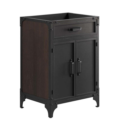 Modway EEI-6127-BLK-WAL Steamforge 24" Bathroom Vanity Cabinet (Sink Basin Not Included), Black Walnut
