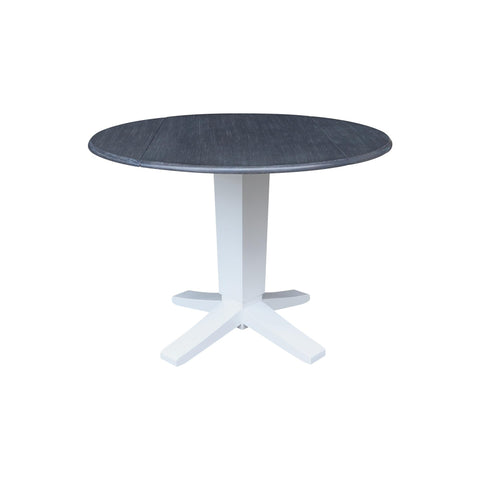 International Concepts 42" Solid Wood Round Dual Drop Leaf Dining Pedestal Table 30.3" High