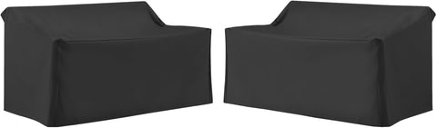 2Pc Outdoor Loveseat Furniture Cover Set Black - 2 Loveseats