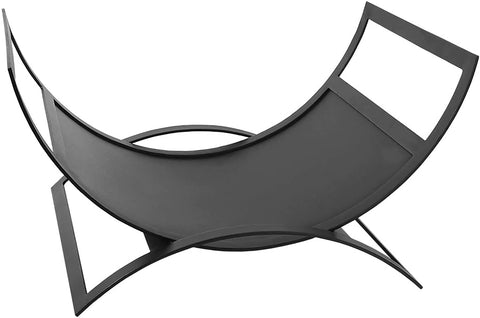 Oakestry Metropolis Firewood Holder Log Basket, Black
