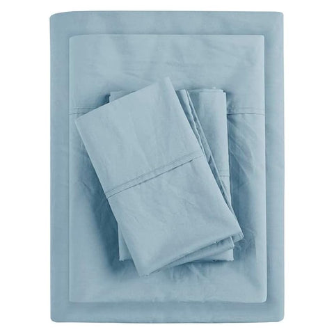 Oakestry 4-Piece Percale Brushed Sheet Set with Deep Pocket and Elastic All Around, Snugly, Breathable and Soft, Full Size, Teal