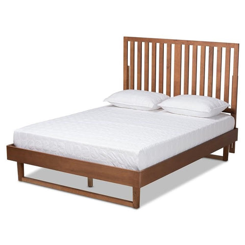 Baxton Studio Marin Brown Finished Wood King Size Platform Bed