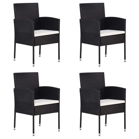 vidaXL Garden Chair Set of 4 Black, Cream White