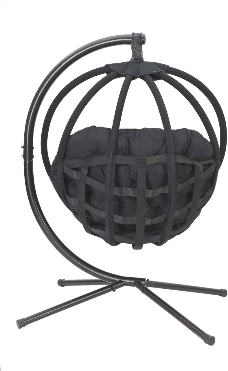 Flower House Overland Hanging Ball Chair in Black