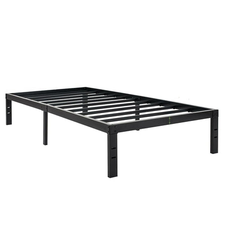 Fast Furnishings Twin XL College Dorm Heavy Duty Black Metal Platform Bed Frame