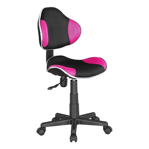 JJS Home Office Low Back Computer Executive Chair, Ergonomic Mesh Chair with Extra Large Base and Pads, Black/Pink