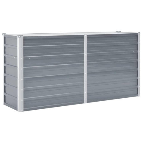 vidaXL Galvanized Steel Garden Raised Bed - Weather-Resistant Outdoor Planter for Plants, Vegetables, or Flowers - 63x15.7x31.3 inches - Gray