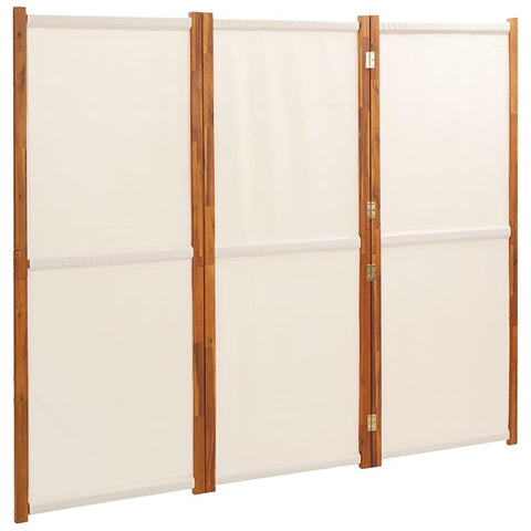 vidaXL 3-Panel Room Divider, Folding Privacy Divider Screen Panel, Wall Partition Room Separator for Outdoor Garden Balcony, Cream White