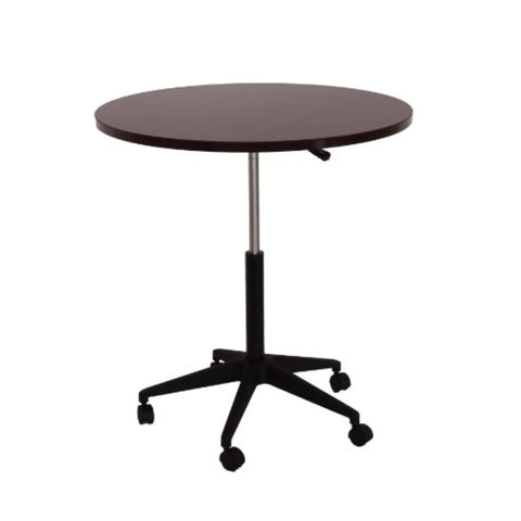 "Boss Office Products Mobile Table, 32"", Round, Mahogany" (N30-M)