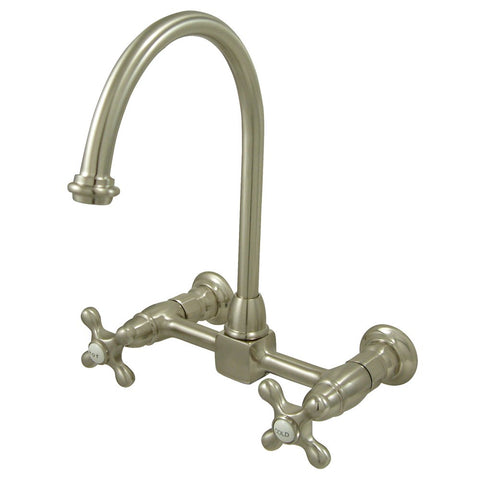 Nuvo Elements of Design ES1298AX New Orleans 2-Handle Wall Mount Kitchen Faucet, 8- 1/2", Satin Nickel