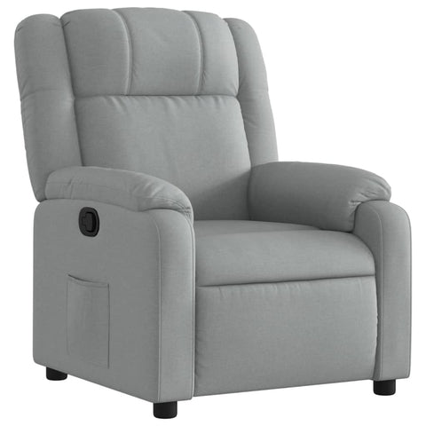 vidaXL Adjustable Wingback Recliner Chair - Light Gray Fabric, Manual Recline, Foam Padding, Lounge Armchair for Living Room, Elderly Support