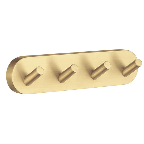 SMEDBO Home Series Quadruple Hook. Brushed Brass. Length 178 mm.