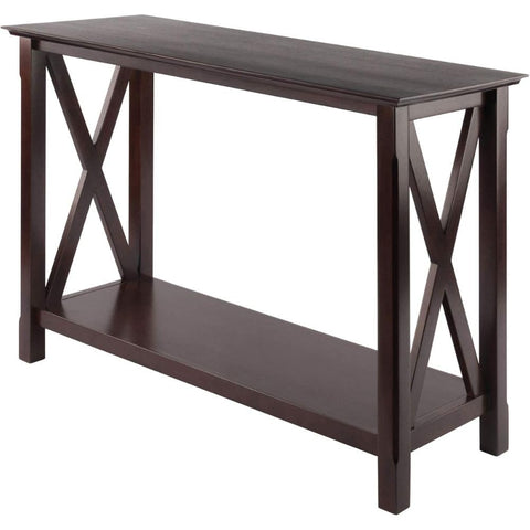 Oakestry Xola Occasional Table with Long Rectangular Wooden Surface Elegant Design in Rich Cappuccino Color Perfect for Entryway Living Room Hallway or Office Slim Contemporary Profile