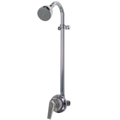 Speakman S-1496-AF Sentinel Mark II Shower Valve Combination with Cross Handle Indoor/Outdoor Shower Hardware Pressure Balance Exposed Shower Valve, Rough Chrome, 24.00"L x 5.13"W x 5.44"H