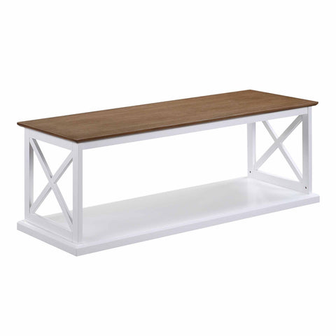 Convenience Concepts Coventry Coffee Table 47" - Farmhouse Center Accent with Storage Shelf for Transitional, Modern Living & Family Room, Driftwood/White