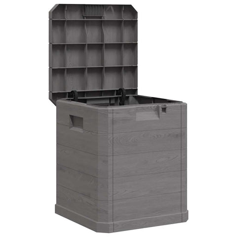vidaXL Storage Box Brown Plastic Medium Garden Storage Box Square
