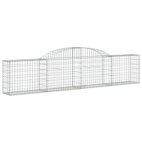 vidaXL Galvanized Iron Arched Gabion Basket 118.1"x11.8"x23.6"/31.5", Decorative and Sound-Insulating Garden Wall, Easy Assemble, Versatile Placement, Enhanced Durability, Compatible with Natural ...