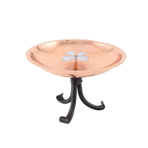 Achla Designs 201-4008 Dogwood Tripod Stand Birdbath, Copper Plated and Colored Patina Finish