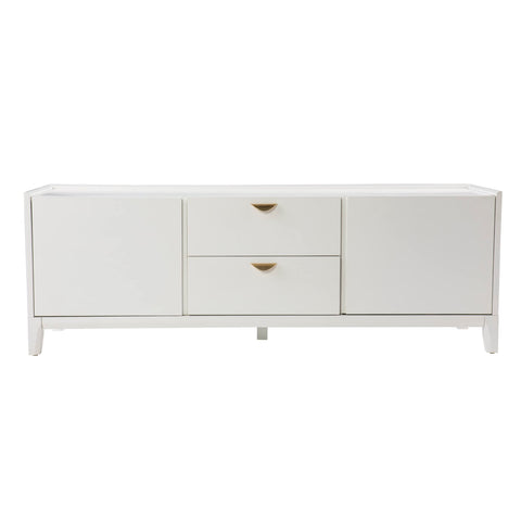 SEI Furniture Crayneland Media Cabinet, 58” W x 16” D x 20.25” H, White