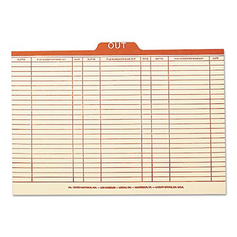 Smead Out Guide Printed Forma Style, 1/5-Cut Tab Center Position, Guide Height, Legal Size, Manila, 100 per Box (53910)