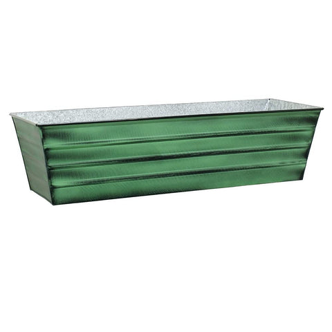 Achla Designs Galvanized Steel Flower Box, Green, Large