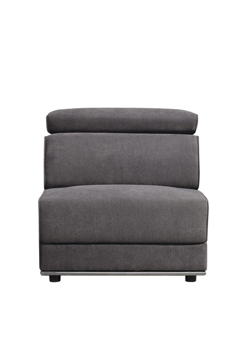 Acme Alwin Modular - Armless Chair, Dark Gray Fabric/Dark Gray Fabric/Contemporary/Casual