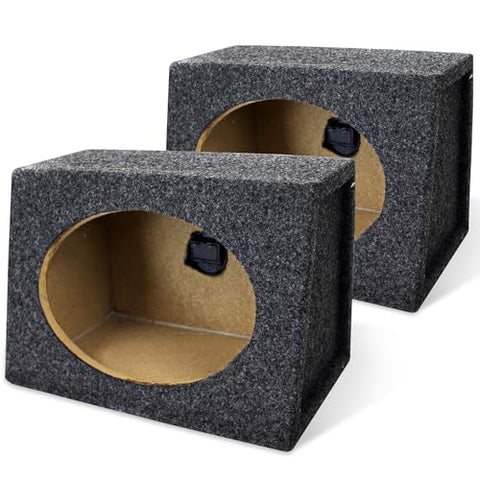 Q Power 2-Pack 6x9 Inch Speaker Box Enclosures, Angled Style, Black - Car Stereo and Sound System Accessories - Portable Audio Equipment for Vehicles