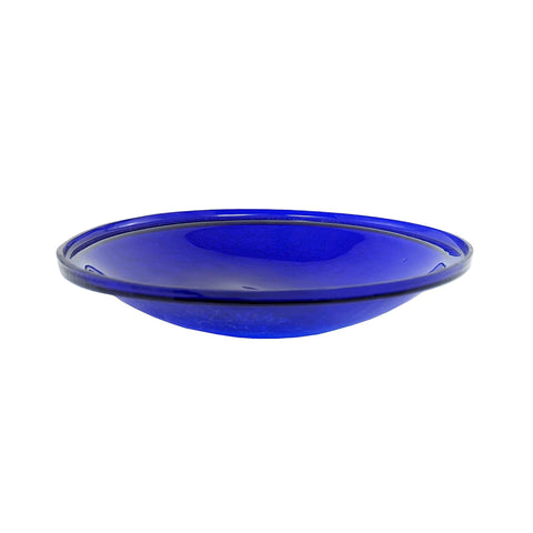 Oakestry Cobalt Blue Crackle Glass Birdbath Decorative Garden Outdoor Water Bowl Replacement