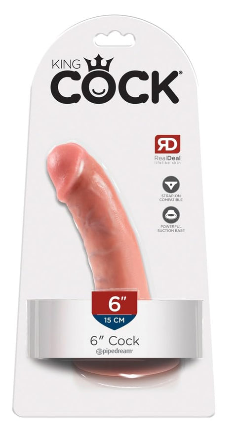 Pipedream King Cock Dildo, Flesh, 6 Inch
