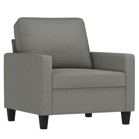 vidaXL Modern Sofa Chair Dark Gray Fabric - Comfortable 23.6" Seat Width with Foam Filling, Designed for Any Room in Home - Material: Fabric, Metal, and Plywood
