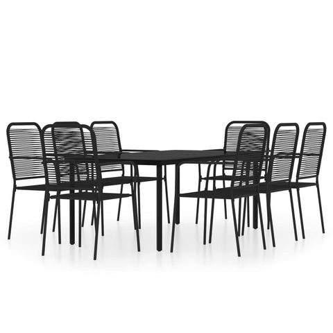 vidaXL Patio Dining Set 5 Piece Garden Outdoor Lawn Yard Terrace Balcony Dining Dinner Table and Chair Seat Seating Furniture Black