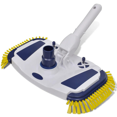 vidaXL Pool Vacuum Head Cleaner - Plastic, 7 Bottom Brushes & 2 Side Brushes, Universal Hose Connection, Durable & Effective, Compatible with Pole for Easy Cleaning