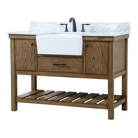 Elegant Decor Clement 48" Single Bathroom Vanity with Backsplash in Driftwood