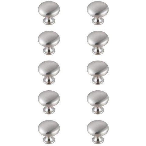 Elegant Lighting Indoor Modern Home Decorative Cabinet/Drawer Hardware Cadon 1.2" Diameter Brushed Nickel Mushroom Knob Multipack (Set of 10)