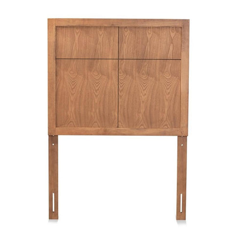 Baxton Studio Monroe Modern Transitional and Rustic Ash Walnut Finished Wood Twin Size Headboard
