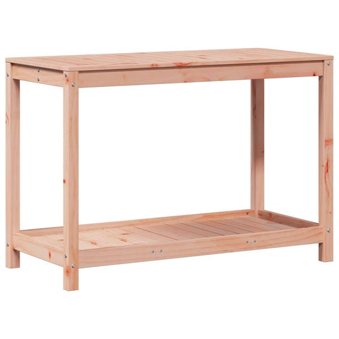 vidaXL Rustic Solid Wood Potting Table with Ample Storage Ventilated Design and 2 Slab Shelves | Outdoor Bench Dimensions 42.5X19.7X29.5 in Douglas Fir Construction Tables Workbench Station Garden