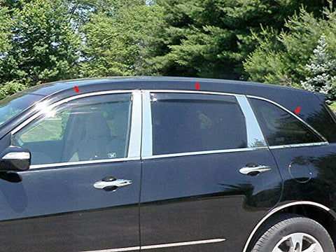 QAA is Compatible with 2007-2013 Acura MDX 6 Piece Stainless Window Trim Package, Includes Upper Trim only, NO Pillar Posts, NO Window Sills. WP27298