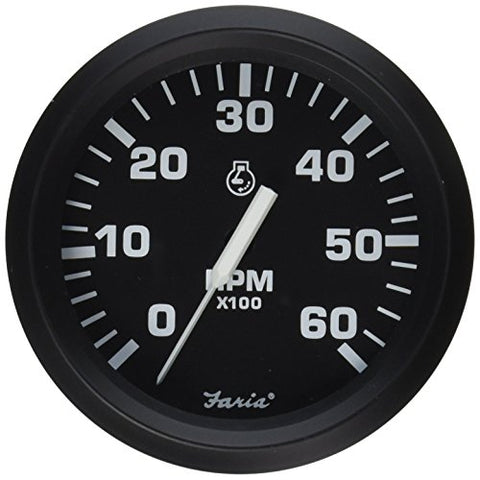 Faria Beede Instruments Faria Beede Faria 32804 Tachometer - 6000 RPM, Euro, Black
