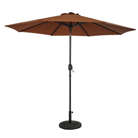 Island Umbrella Trinidad 9 ft Octagon Patio Umbrella – With Crank Lift, Push-to-Tilt, Rust-Resistant Steel Pole, 8-Rib Frame & Weather-Resistant Canopy – Brown/Coffee Outdoor Umbrellas for Patio