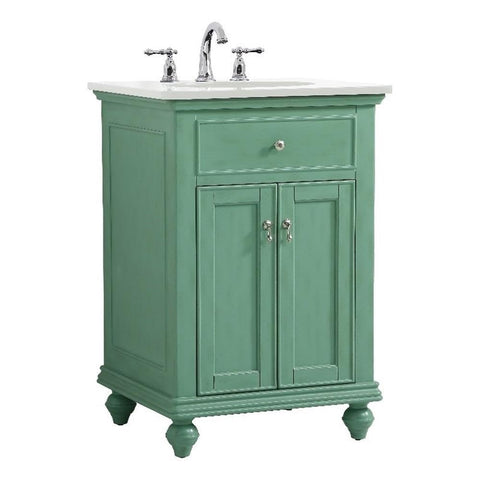 Elegant Kitchen and Bath Otto 24" Single Solid Wood Bathroom Vanity in Green